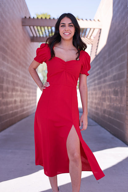 Red - Carolina Midi Dress