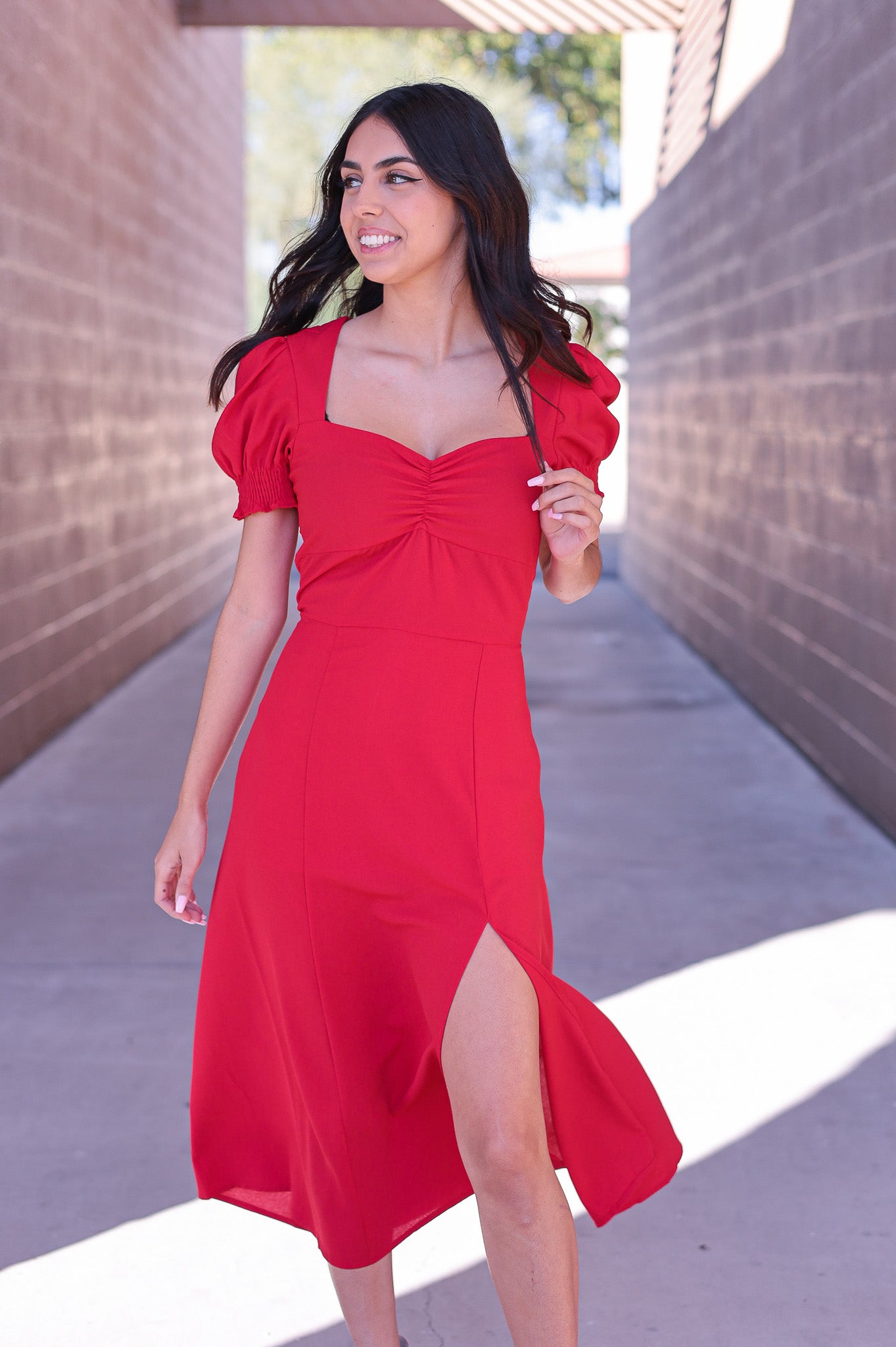 Red - Carolina Midi Dress