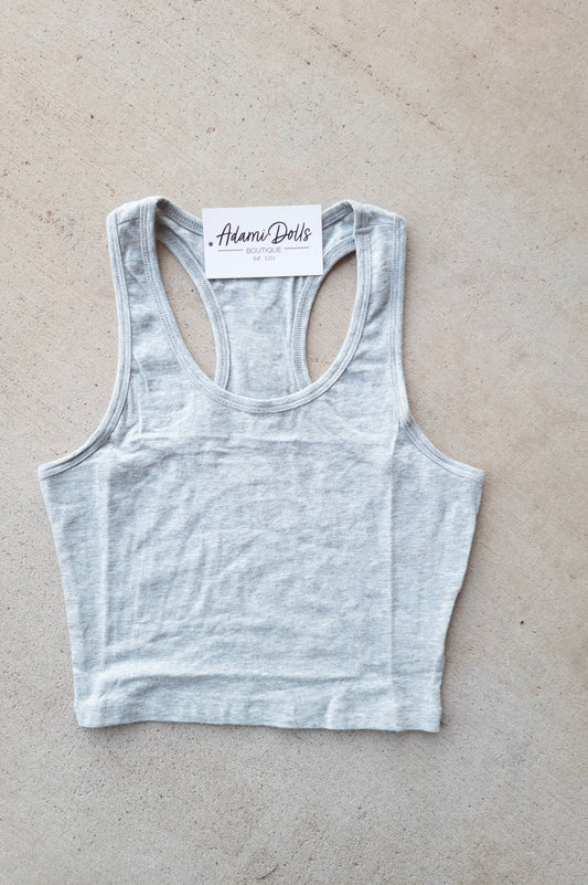 Hold Up Crop Racerback Tank