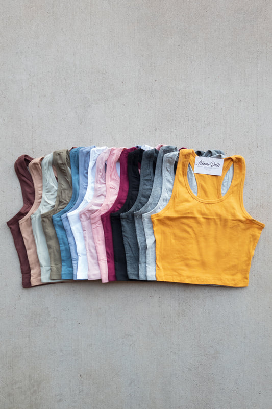 Hold Up Crop Racerback Tank