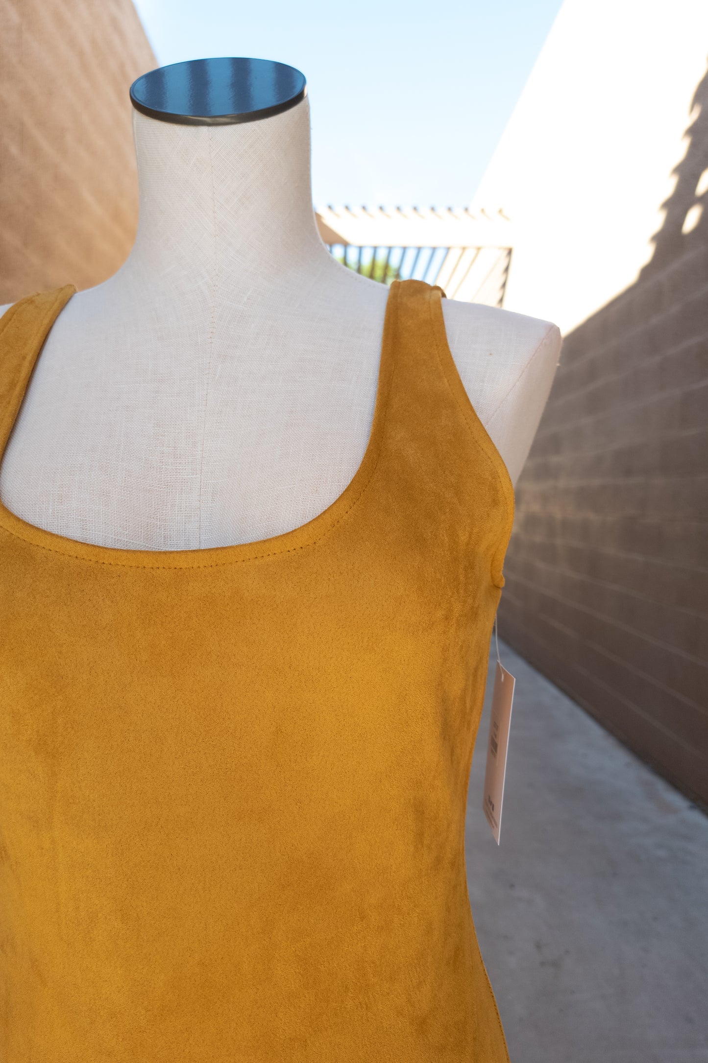 (S, L) Mustard Seed Suede Dress