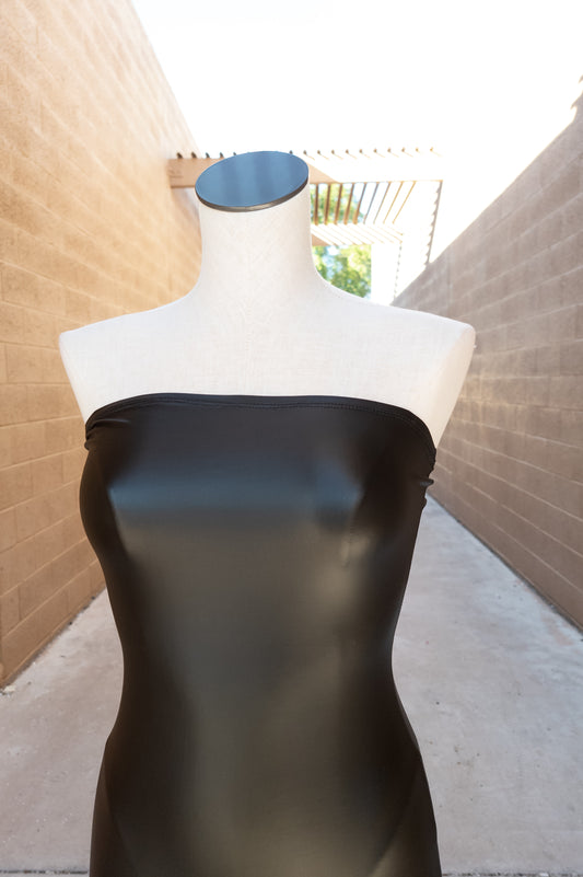 Leather Tube Top Romper