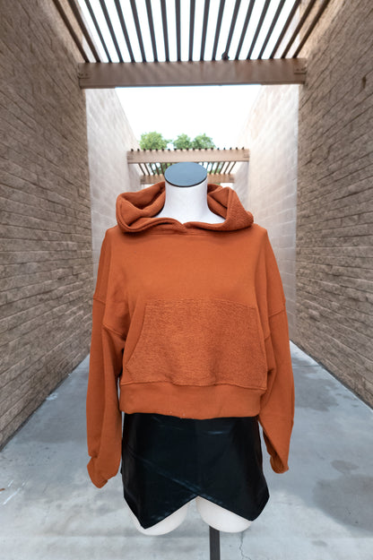 Oversized Terry Cropped Hoodie