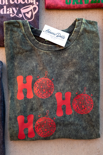 Christmas Graphic Tees - Acid Washed Oversized Tee - Zenana Acid Wash Tees T Shirts