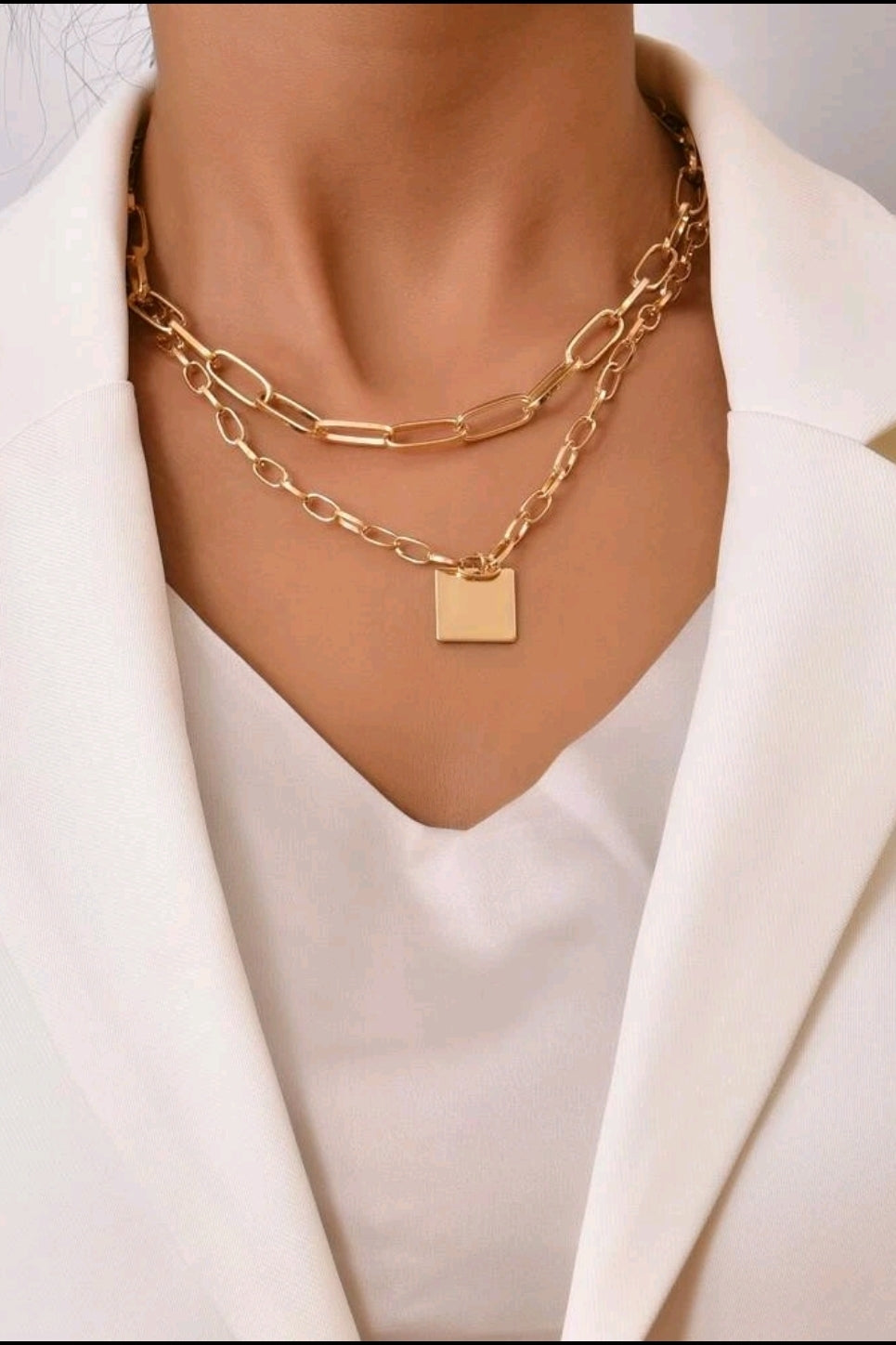 Geo Chain Layered Necklace