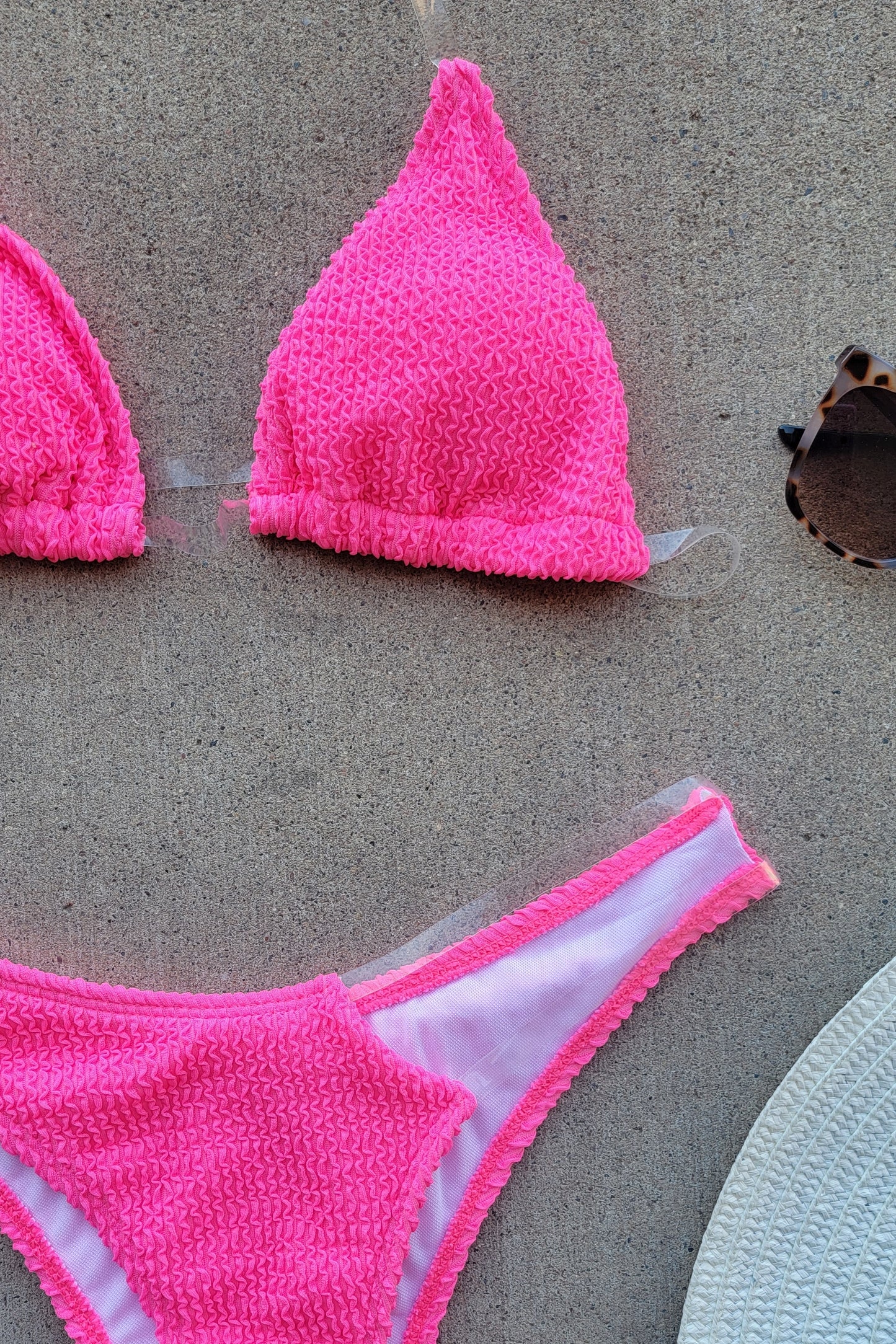 (L) Neon Pink - A Mood Textured Bikini