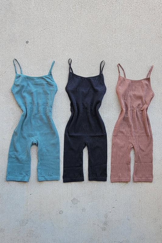 Seamless Ribbed Biker Romper