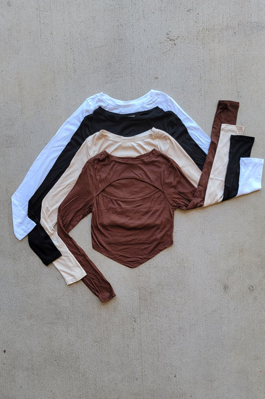 Your Truth Long Sleeve Triangle Hem Crop Top