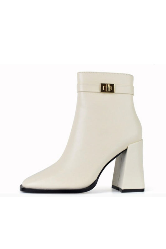 Cream - Falling For You Vegan Leather Booties