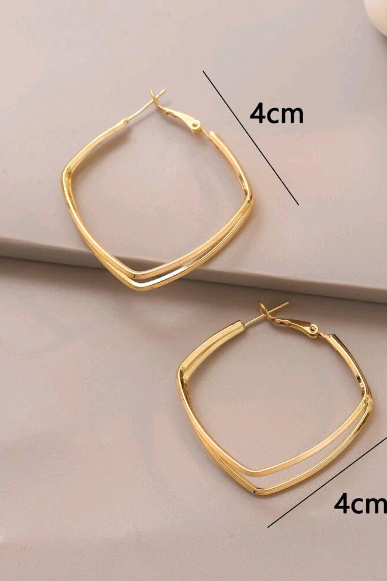 Gold - Double Layered Medium Hoop Earrings